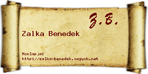Zalka Benedek névjegykártya